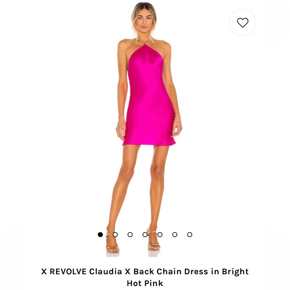 Silk halter mini dress with chain detail in back / on neck